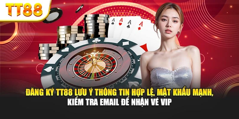 Đăng ký TT88 lưu ý thông tin hợp lệ, mật khẩu mạnh, kiểm tra email để nhận vé VIP