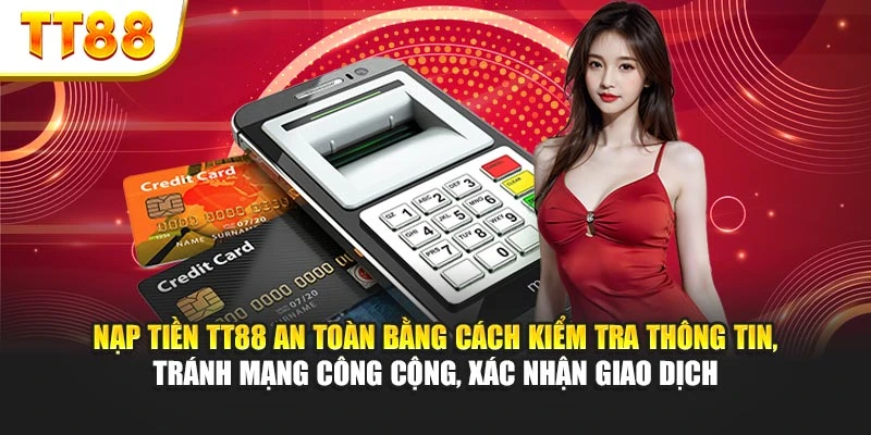 Nạp tiền TT88 an toàn bằng cách kiểm tra thông tin, tránh mạng công cộng, xác nhận giao dịch